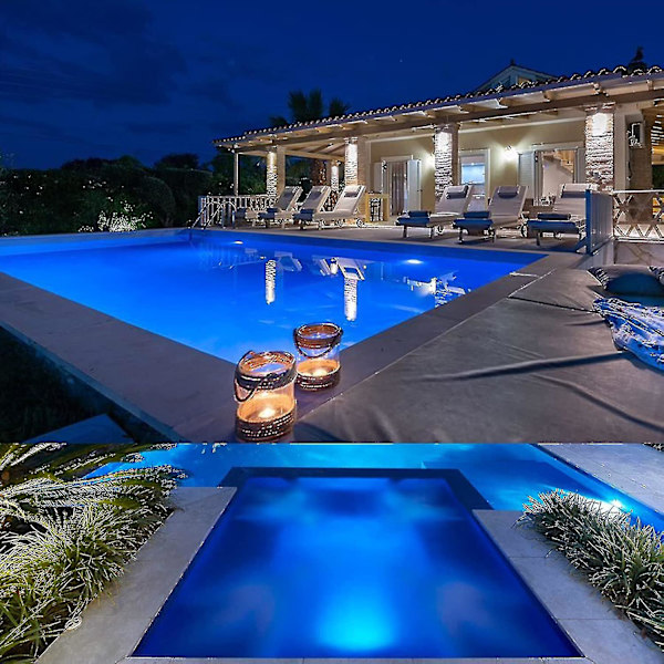 Swimmingpool LED Par56, 18W Pool Floodlight LED Pool Lamper Ren Blå Vandtæt Lys, 600lm, Stråle Vinkel 120, IP68 Tætning, 12V AC/DC