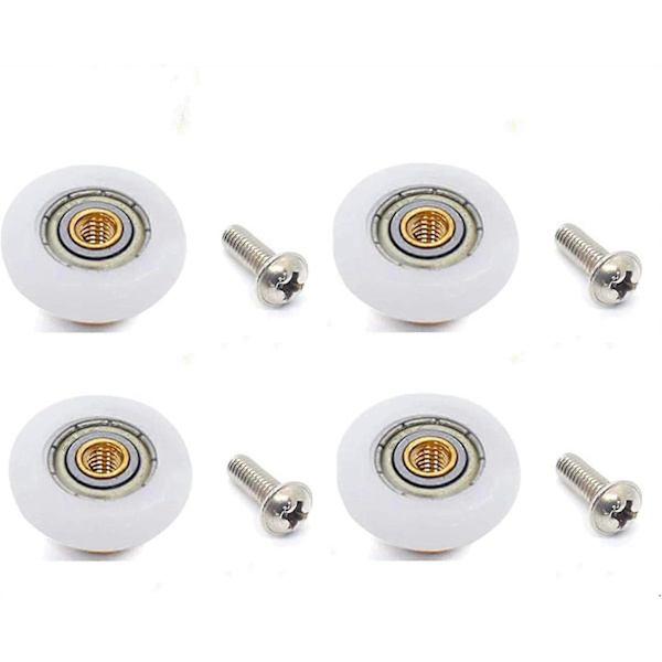 4 Sarjaa Suihkuovien Rullat Juoksut Pyörät Vaihto-osa Kylpyhuoneen Lasioven Juoksu Liukuva Suihkuovien Rullapyörä - 19mm x 5mm Kulta, Valkoinen