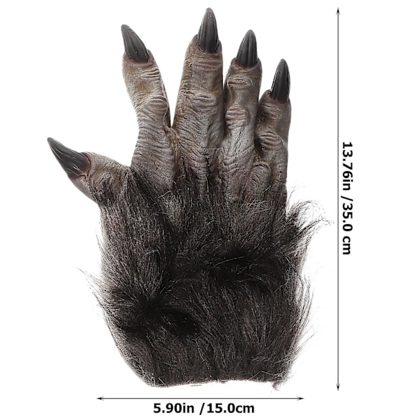 Vinterhandskar Varulvshänder Varulv Rekvisita Halloween Varulv Klorhandskar Varulvdräkt Grey M