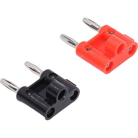 4 mm dubbelradig banankontakt för högtalare - 2-pack