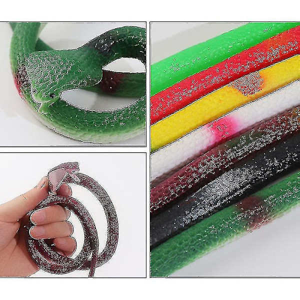 Bimirth 70cm Realistisk Gigant Kobra Gummi Falsk Slange Legetøj Rekvisitter Og Praktiske Spil Black