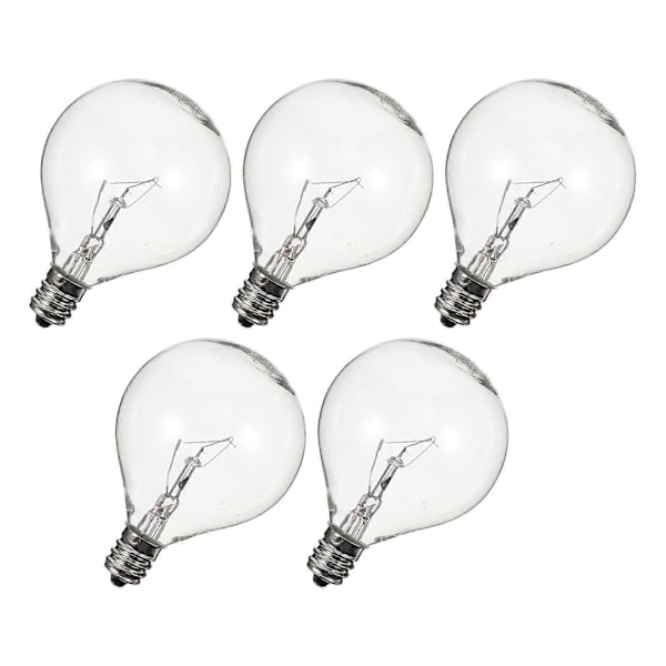 5 stk. E12 Duftvoks Diffuser Lampe 25W Dæmpbar Globe Klar Lyspære transparent color 7.00X5.00X5.00CM