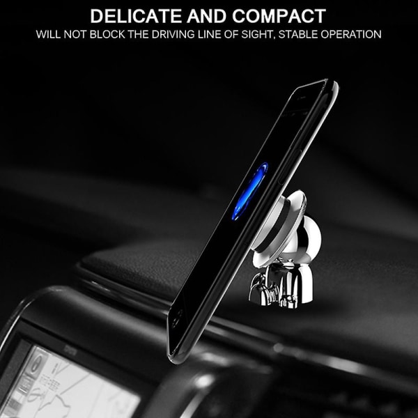 Magnetisk mobiltelefonhållare Universal bilmonterad telefonstativ med dockform 360 graders rotation Black