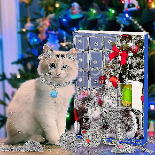 Katt Leksak Julkalender 2022, 24st Interaktiva Kattungeleksaker Katt Halsband Sortiment Katt F