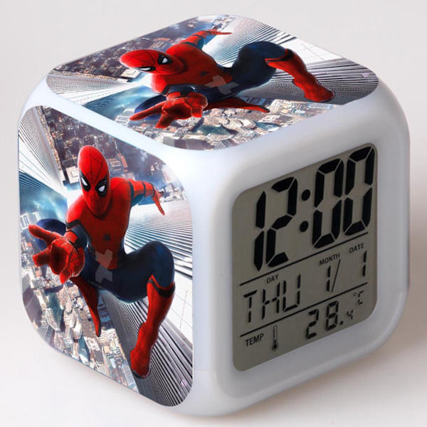 LED Luminous Digital Väckarklocka - Spiderman Digital Väckarklocka