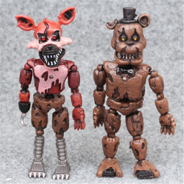 6 stk./sæt Fnaf Five Nights At Freddy Spil Actionfigurer Legetøj Skrivebordsdekorationer Samleobjekter Dukke Børnegave