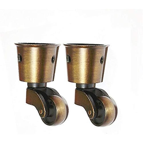 Set of 2 Brass Casters, Heavy Load Capacity, Universal Furniture Casters