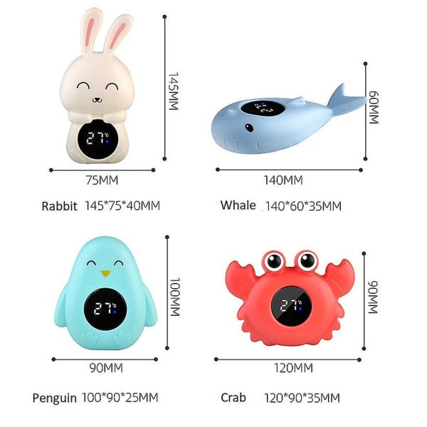 Baby Badetermometer, Badevandstemperaturmåler, Led Badetermometer, Baby Badelegetøj, Baby Bad og TermometerBY Blue Whale