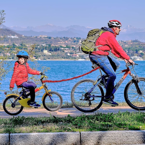 Cykel slæbetov til børn, elastisk cykel slæbetov, cykel slæbebånd, bæreevne 500 lbs (rød - 170 cm) Hs