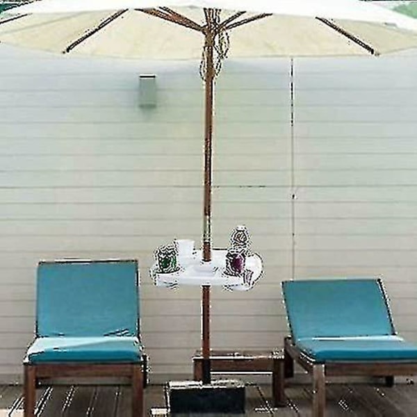 17\" Stor Strandparasol Bordbakke med 4 Kopholdere, 4 Snackrum
