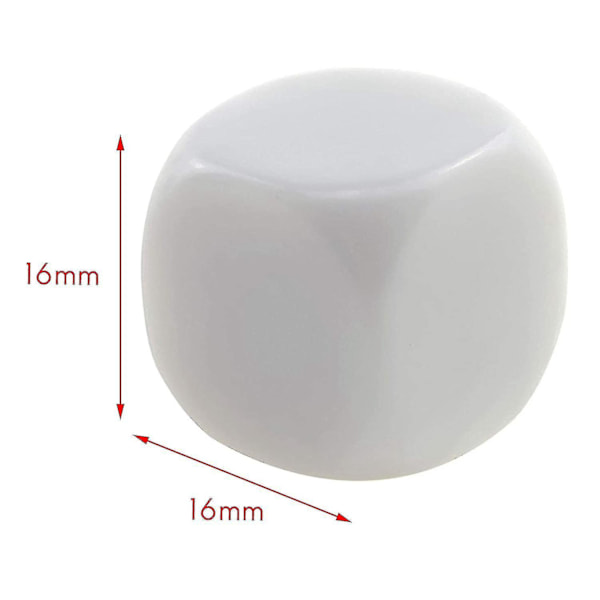 50 kpl 16 mm tyhjiä noppasettiä akryyli D6 peliin, hauskaa, tee-se-itse