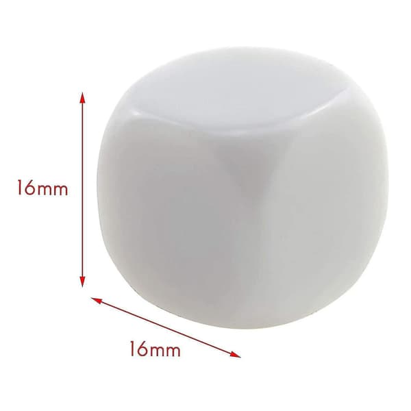 50 Pak 16mm Blanke Terninger Sæt Akryl D6 Til Spil, Sjov, DIY