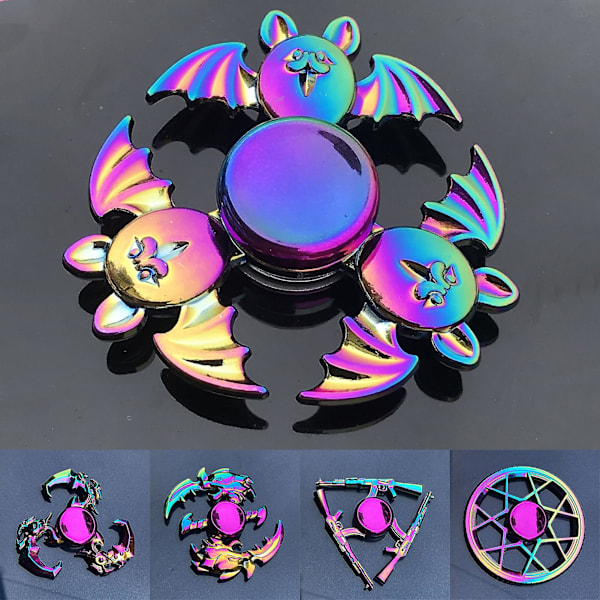 Hand Spinner Dekorativ Anti-Ångest Fidget Spinner i Flera Färger Metall Regnbåge för Kontor 39