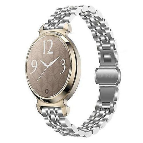 För Garmin Lily 2 Sju-pärlor 14mm Armband i Rostfritt Stål Silver