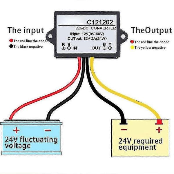 C121202 DC 12V till DC 12V 2A Vattentät Spänningsregulator Stabilisator Adapter [DB]