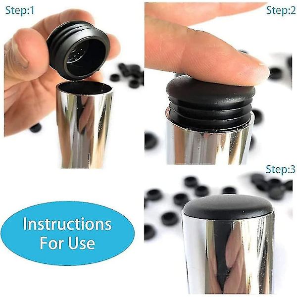 Runde Plastikpropper, 20 stk Sorte Rør-Endepropper Stole Glide Runde Endepropper Møbler Stol/ben Rør Dæksel Indsæt (25mm) -ayane