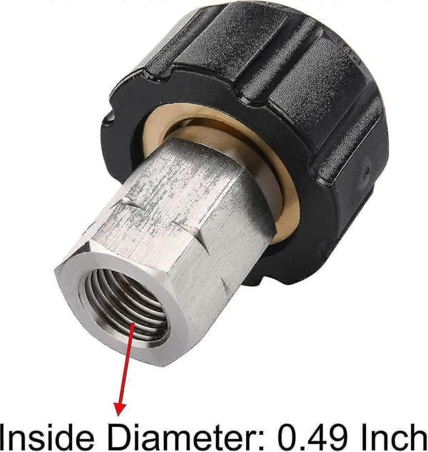 Højtryksrenseradapter, hun metrisk M22 til 1/4 tomme hun Npt fitting, 5000 Psi