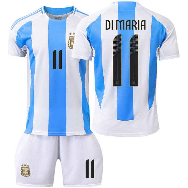 Fotbollströja 2024 Copa America Argentina Fotbollströja 10 Messi 11 Di Maria Vuxna Barn Tröjset Hem 11 XXL