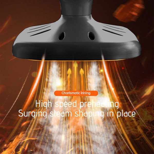 Ångstrykjärn för kläder Uppgradering Bärbar Mini Strykjärn, 180° Rotationsbar Handhållen Ångstrykjärn, Vikbar Reskläder för Tygkläder, Bra för Black Free Size