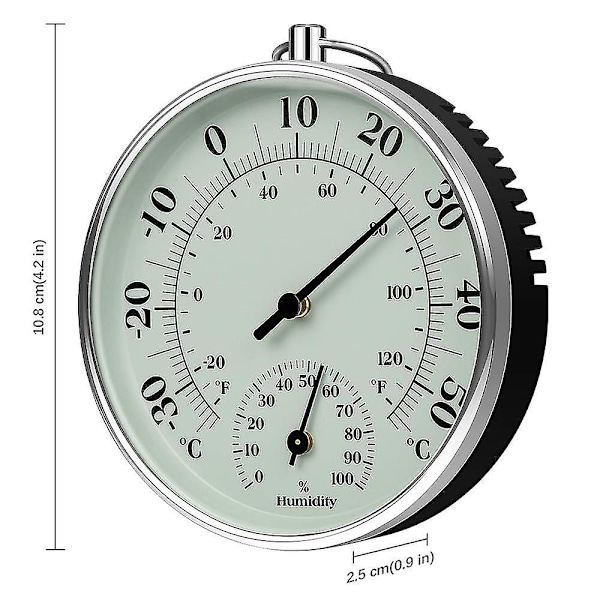 Termometer för inomhus och utomhus 10 cm Hygrometer Termometer för inomhus och utomhus Lufttemperaturmätare Luftkonditionering Hygrometer Mätare Indikatorer