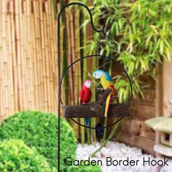 4 stk. Justerbare Hyrdehuk Kroge, Festoonstang Med Base, Havekantkrog Til Lysstrenge, fl Black