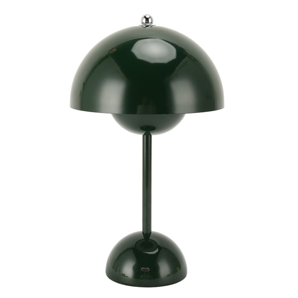 Mushroom Table Lamp 1800mAh LED 3 Lighting Modes USB Type C Stepless Dimming Touch Dimmable Small Bedside Table Lamp for Home Office Dark Green