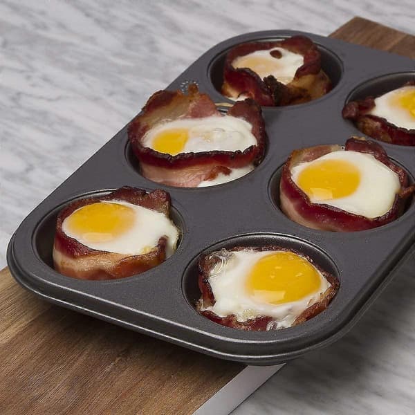 Cupcake Form - Muffinplade - Kulstofstål - Non-stick Belægning - Sæt med 2 (6 huller) [DB]