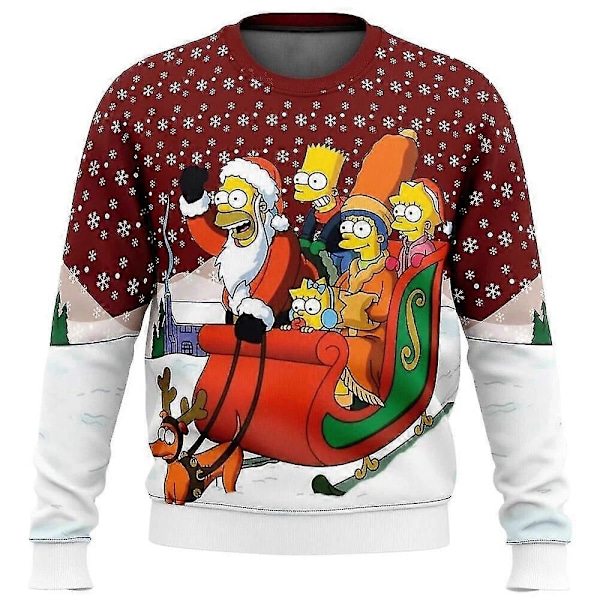 Homer Bush Meme The Simpsons Fult Jultröja Jultröja Present Jultomten Tröja Herrar 3d Tröja Och Topp Höst 1 XL