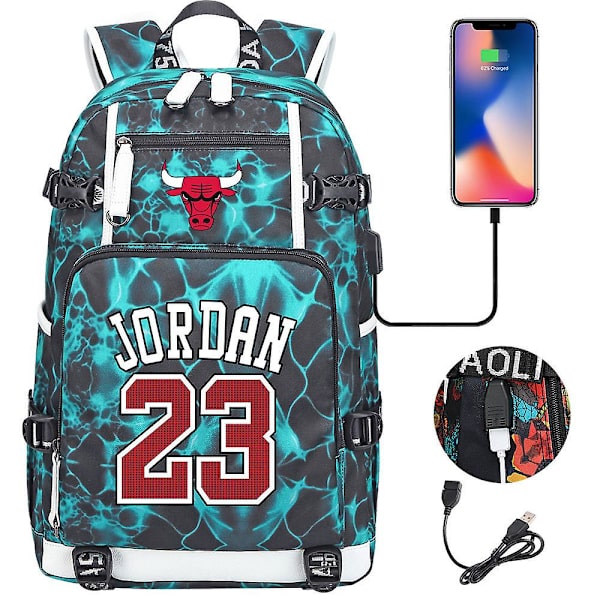 Sports Basketball Star Print Usb Charging Youth Student Schoolbag | Unisex Leisure Travel Backpack For Men And Women High Quality 4