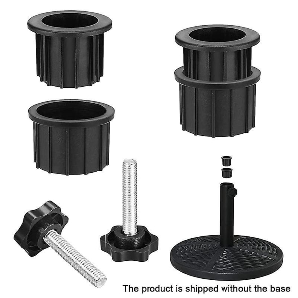 2 Sæt Udendørs Terrasseparasol Base Stativ Udskiftningsdele Parasol Base Beslag Hul Ring Prop Dæksel BY Black