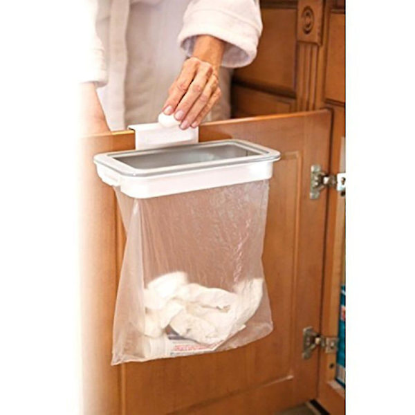 Over The Cabinet Door Garbage Holder Wastebaskets Trash Rack Cupboard Storage Hanger Hanging Trash Can