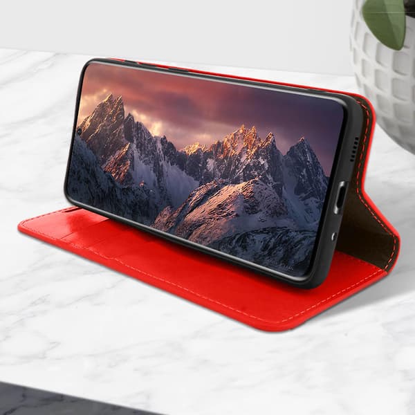 Folio Ægte Læder Galaxy S20 Etui Kortholder Video Stand [DB]
