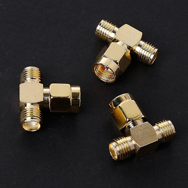 10 stk. 3-vejs Splitter Sma Han til To Sma Hun Triple til T Rf Adapter Forbindelse