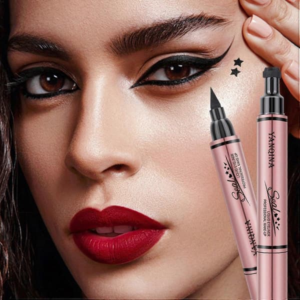 Hjerte Stempel Eyeliner - Eyeliner Stempler Dobbeltsidet | Vandfast Stempel Øje