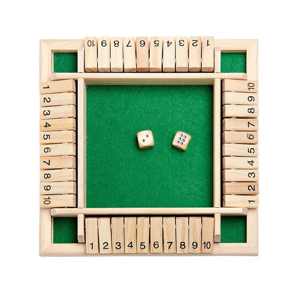 Barnpresent Shut The Box Trä Mathematic Traditionell Pubbräde Tärningsspel Resa 4 Spelare Multi-color