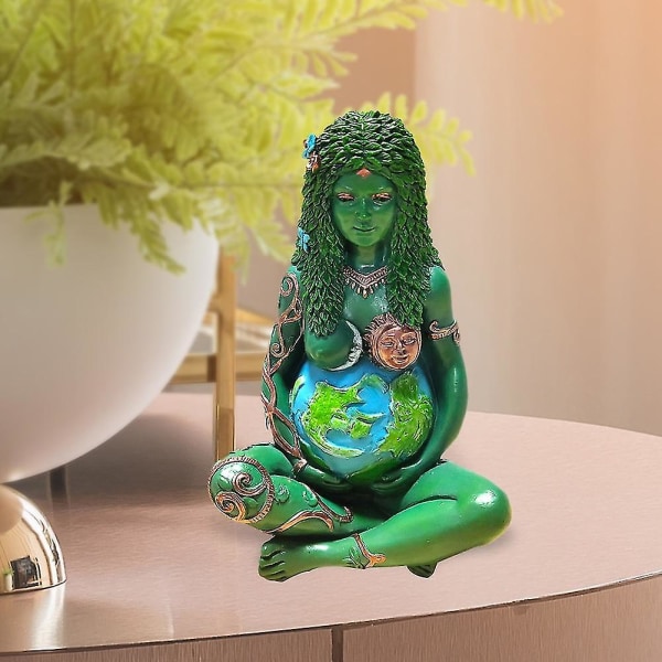 Moder Jord Staty Millennie Gaia Mytisk Figur Goddess Staty Heminredning Skrivbordsdekoration Resin Ghia Moder Staty Moon Goddess