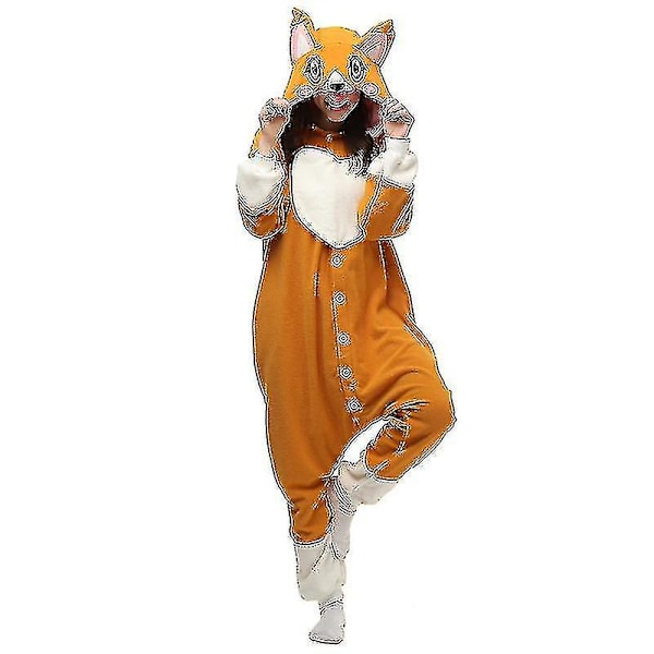 2023-hksng Newway Dyr Voksne Katt Bjørn Hai Onesies Pyjamas Vaskebjørn Kostymer Drages Jumpsuit Julegave Corgi L