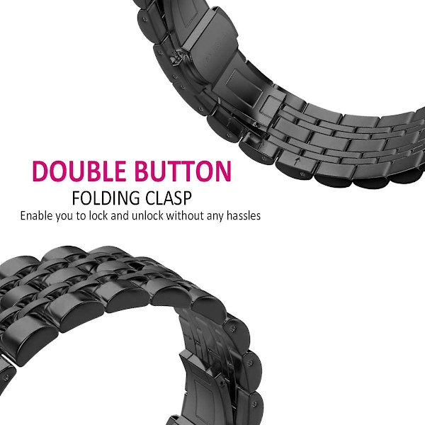 Rem til Samsung Galaxy Watch 3 45mm i rustfritt stål 22mm Galaxy Watch-rem til Galaxy Watch3 45mm/Galaxy Watch 46mm/Gear S3 Fr