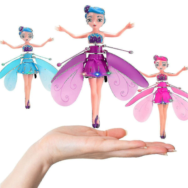 Flygande Fe Prinsessa Dockor Magisk Infraröd Induktionskontroll Flickleksak Födelsedagspresent Purple