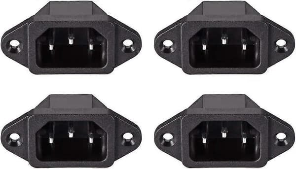 Panelmonteret stikadapter AC 250V 10A C14 3 ben IEC indgangsmodul stik strøm
