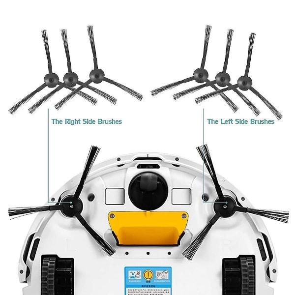 Vaihto-osat Ilife V3 V3s V5 V5s V5s Pro -robotti-imurille, 1x Pääsuodatin + 3x Suodatinta + 6x Sivuharjaa