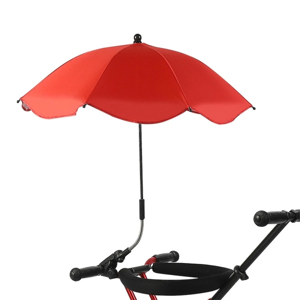Bärbart strandparaply med UV-skydd och universal för stolar, barnvagnar, golfbilar och rullstolarBY Red