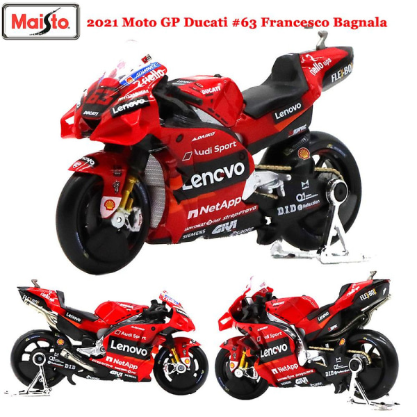 Maisto 1:18 2023 Moto GP Ducati Lenovo Team #63 Racing Støpt Metall Motorsykkelmodell Samling Gaveleketøy For Voksne Barn  [DmS] Fabio Quartararo-20