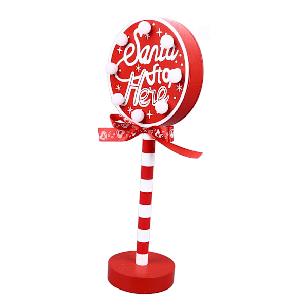 Jultomten stannar här Dekor Metall Massivt trä LED Delikat Jultomten stannar här Trädknopp för julfest Rund 12x8x30,5cm