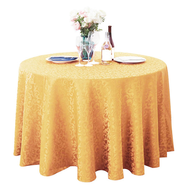 Rivtålig bordsduk i polyester, bleknar inte, tvättbar, rund bordsduk för kök Golden Blonde