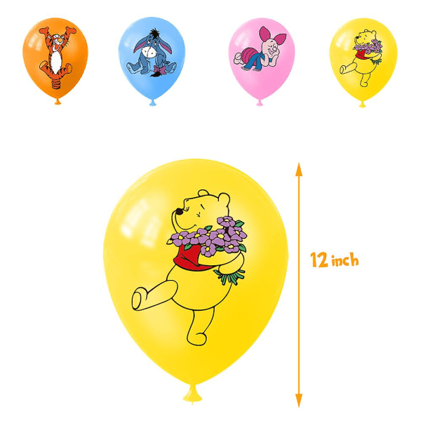 Nalle Puh Festtillbehör Dekorationer Ballonger Banner Cake Topper Cupcake Toppers Set Presents (FMY)