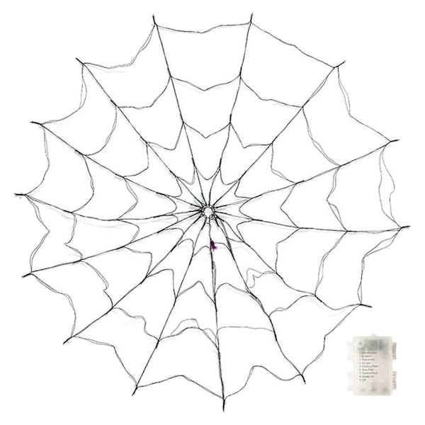 Halloween Lights Spider Web | Purple Spiderweb Halloween Indoor Bedroom Lights with 70 LEDs | IP44 Waterproof Outdoor Light