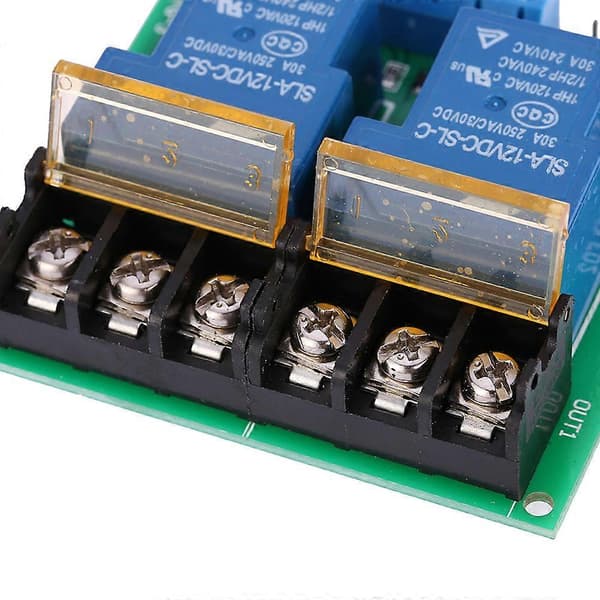 2-kanals DC 12V 30A Relækortmodul Optokobler Isolation Høj/Lav Trigger [DB]