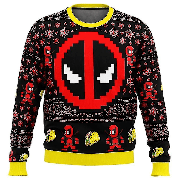 Deadpool Jolly Red Guy Ruma Ugly Joulupaita Joulupaita Lahja Joulupukki Pusero Miehet 3d Huppareita Ja Yläosa 4 2XL