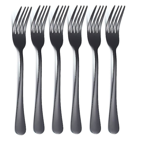 Sorte middagsgafler 6-pak, rustfrit stål 8,17\" Titanium bestik